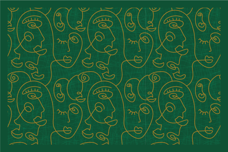 Set de table original motif de visages abstraits - TenStickers