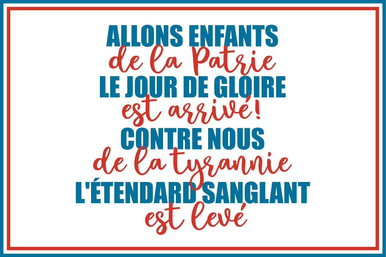 Set de table maison La Marseillaise paroles - TenStickers