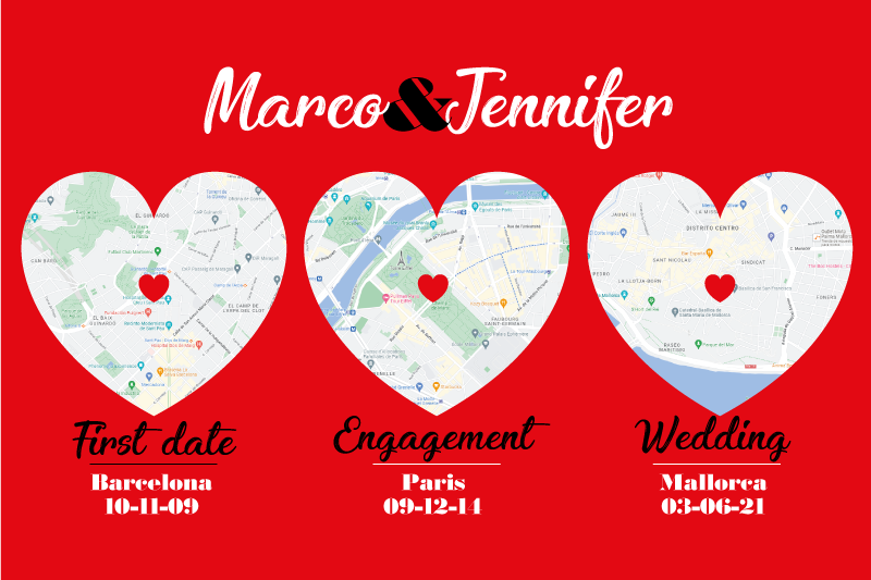 Sets de table lieux moments spéciaux perso - TenStickers