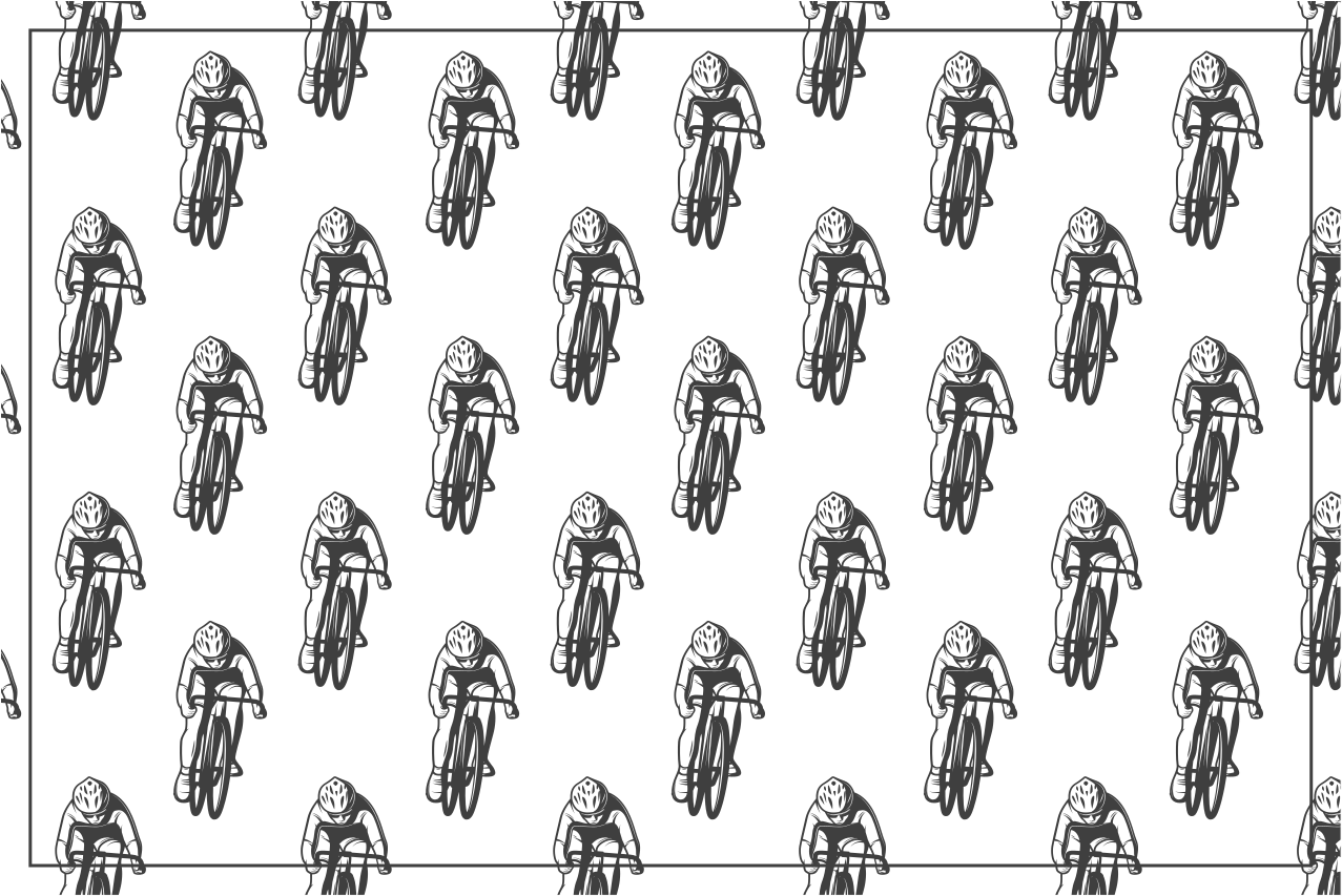 Set de table rectangulaire modèle de cyclistes - TenStickers