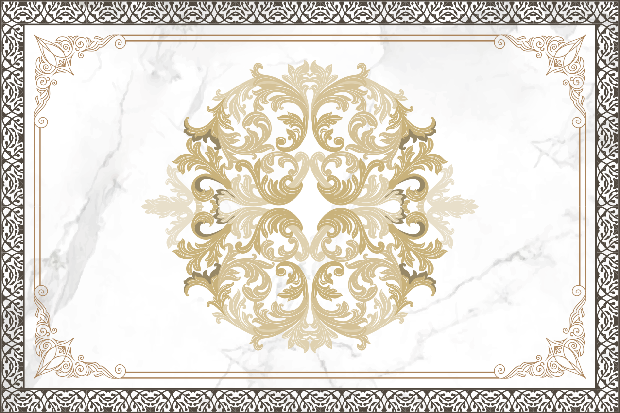 Set de table style baroque motif doré - TenStickers