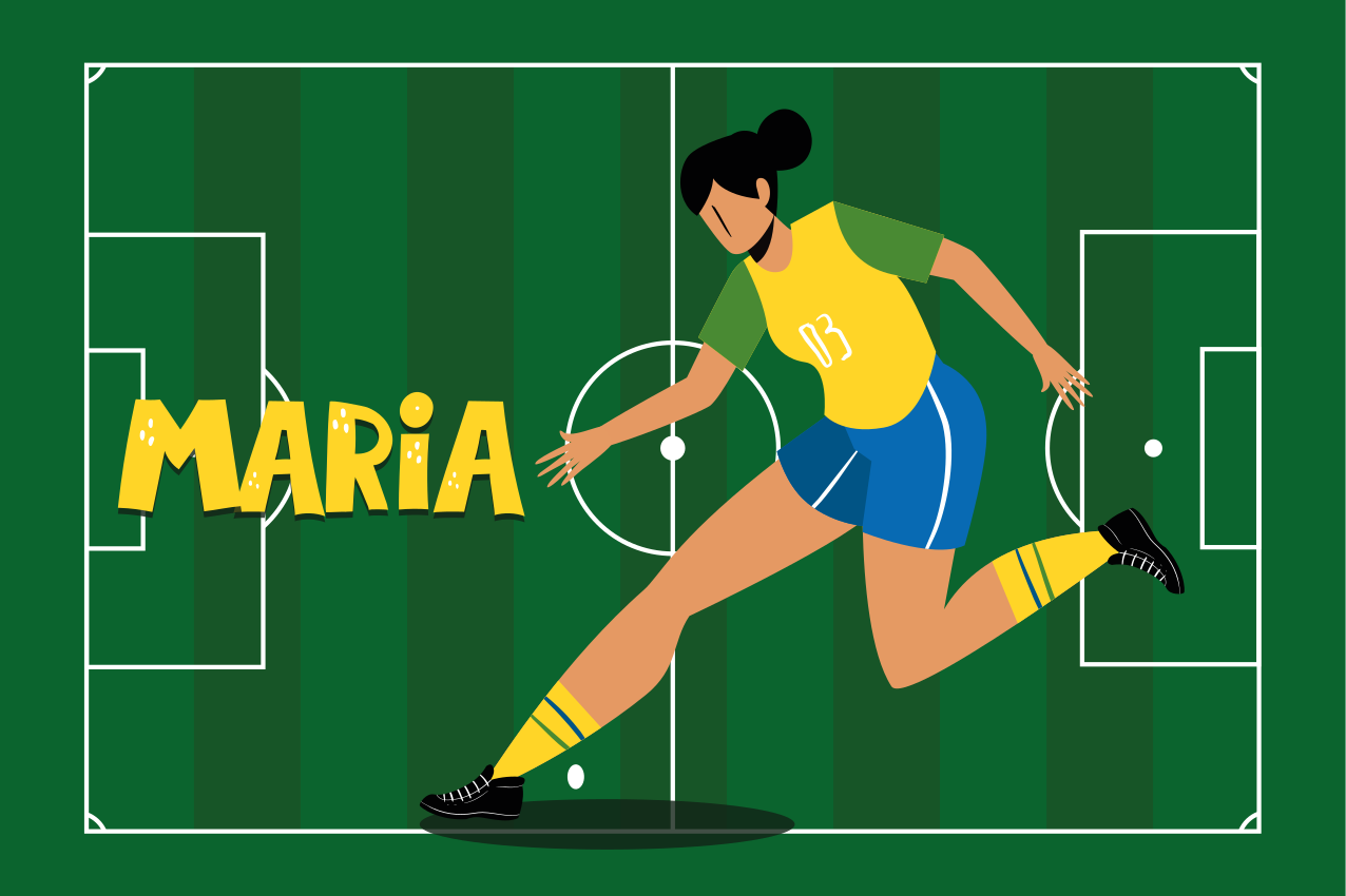 Set de table style football féminin et prénom - TenStickers