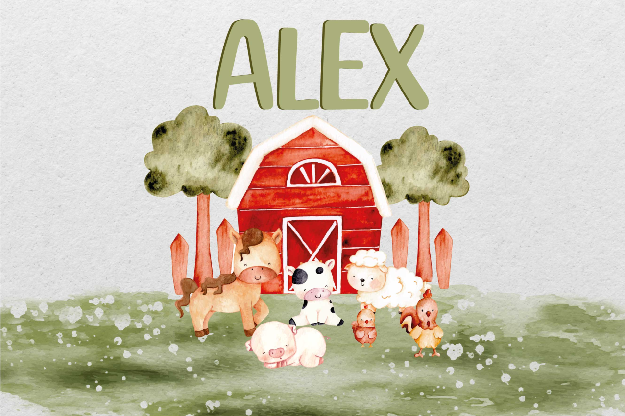 Set de table maison nom personnalisé ferme  - TenStickers