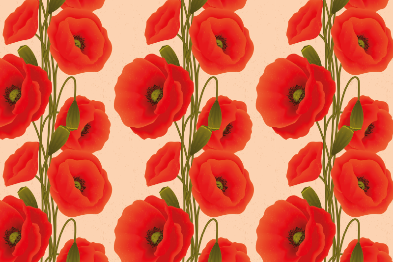 Set de table motif de coquelicots - TenStickers