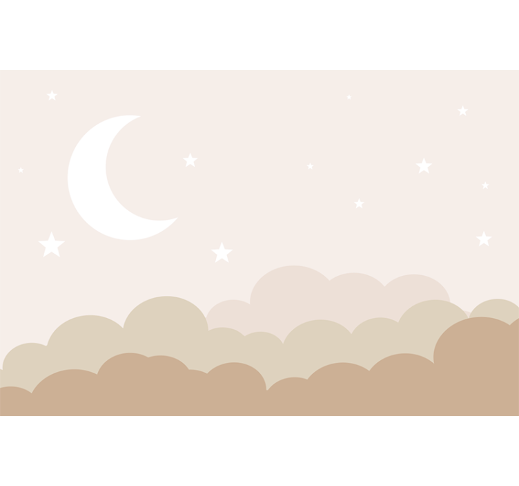 Tapisserie pour chambre bébé nuages avec des étoiles - TenStickers