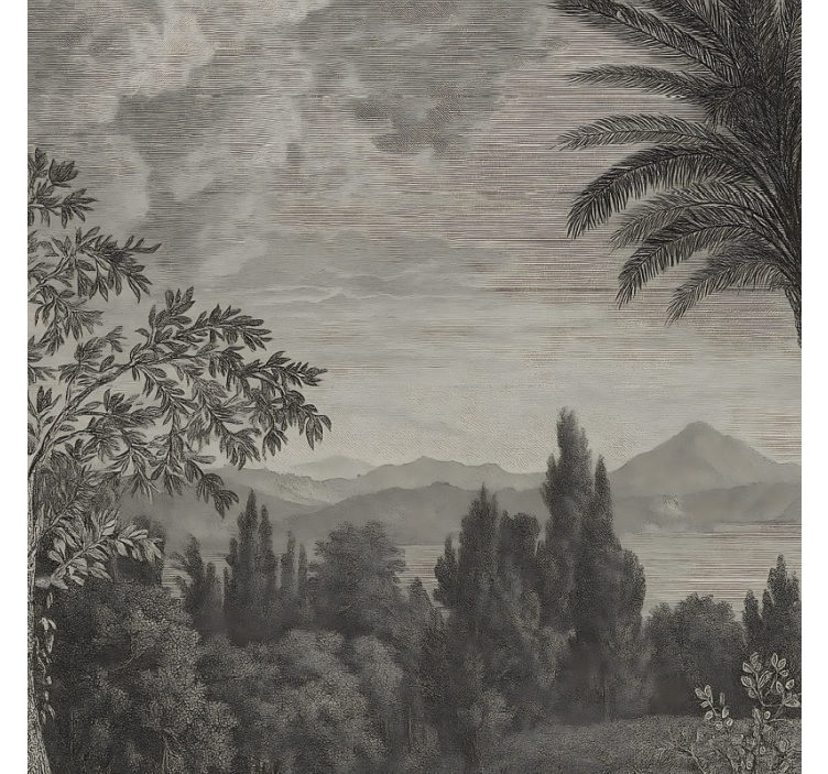 Tapisserie salle de bain paysage naturel gris - TenStickers