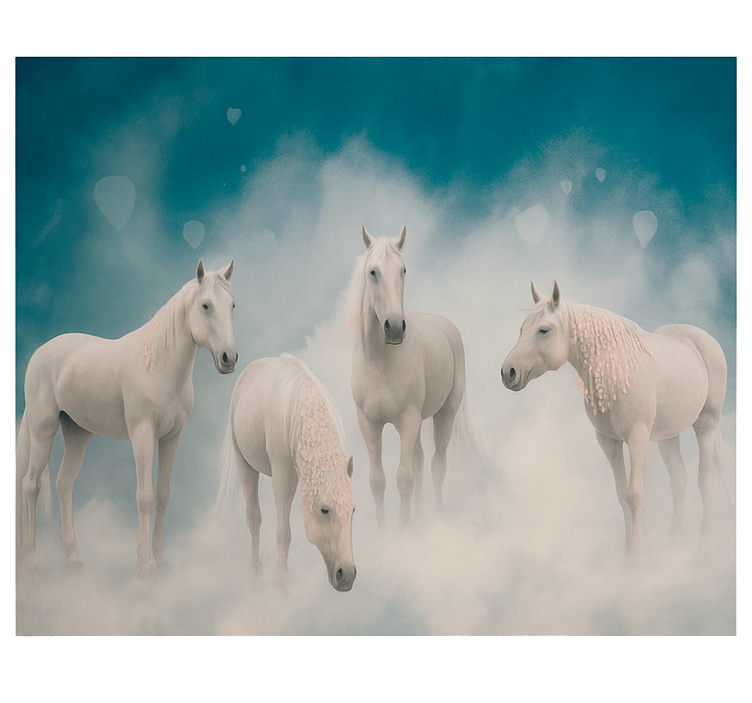 Papier peint ado chevaux blancs magiques - TenStickers