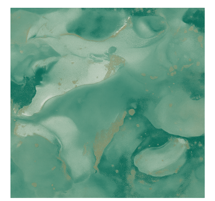 Tapisserie salon tourbillons de marbre émeraude - TenStickers