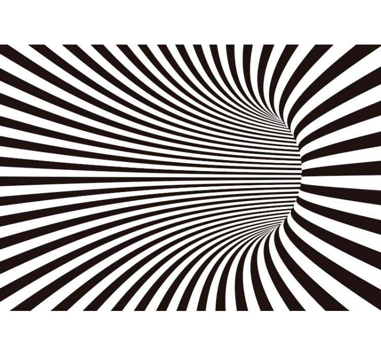Papier peint 3d effet tunnel noir et blanc - TenStickers