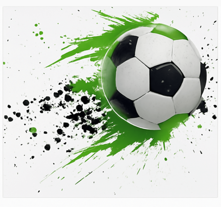 Tapisserie chambre ado ballon de football vert - TenStickers