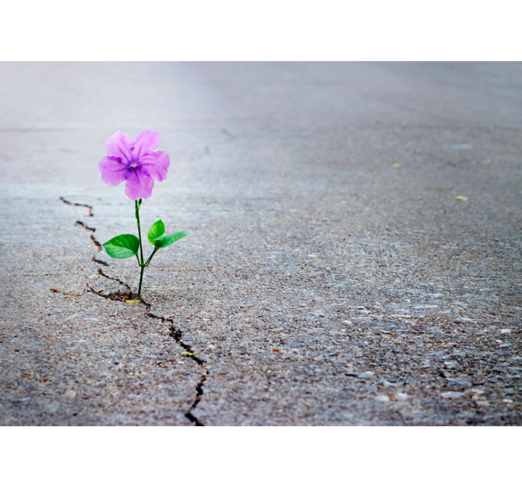 Tapisserie florale fleur épanouie sur fond texturé - TenStickers