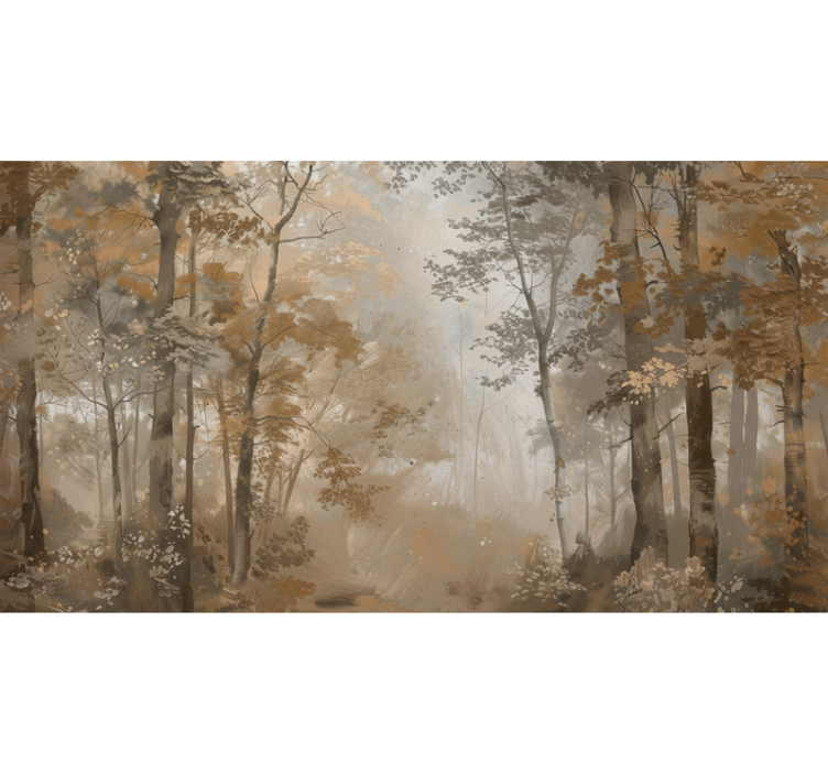 Papier peint forêt bosquet d'automne amber - TenStickers