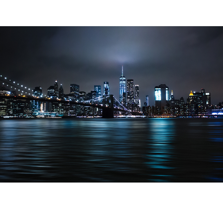 Papier peint New York nuit skyline nocture - TenStickers
