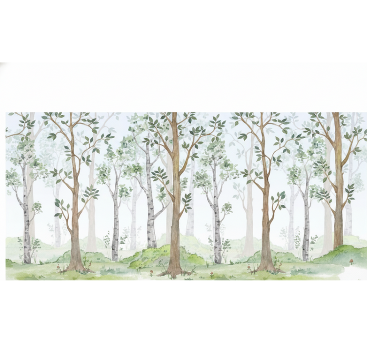 Papier peint forêt brise des bois pastel - TenStickers