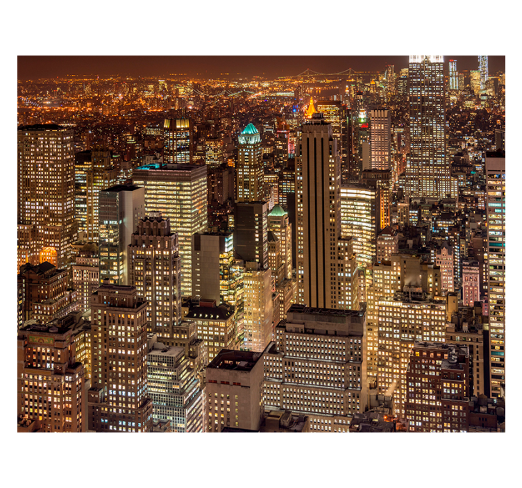 Papier peint New York vue nocturne urbaine - TenStickers