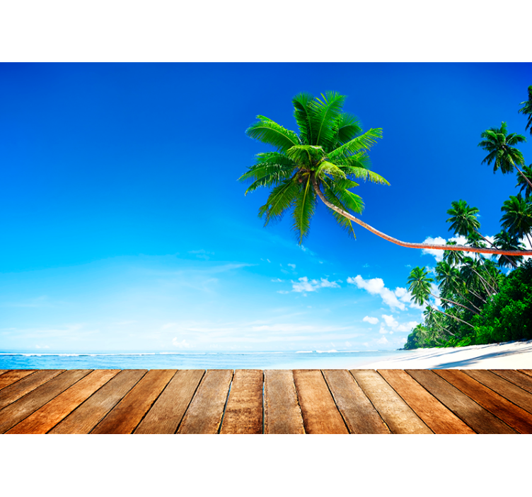 Tapisserie paysage front de mer tropical - TenStickers