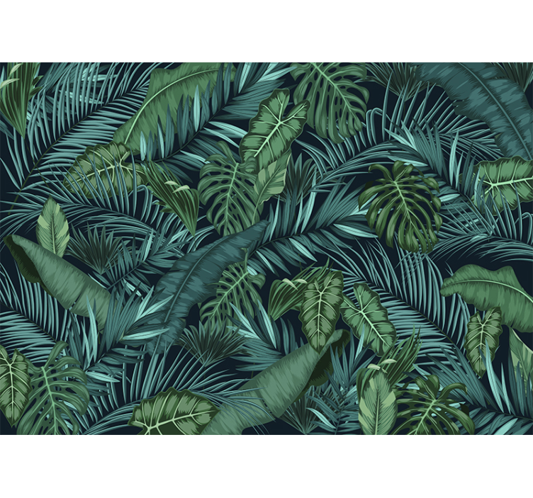 Papier peint feuilles tropicales - TenStickers
