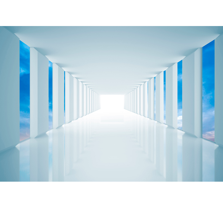 Papier peint 3D couloir d'illusion d'optique - TenStickers