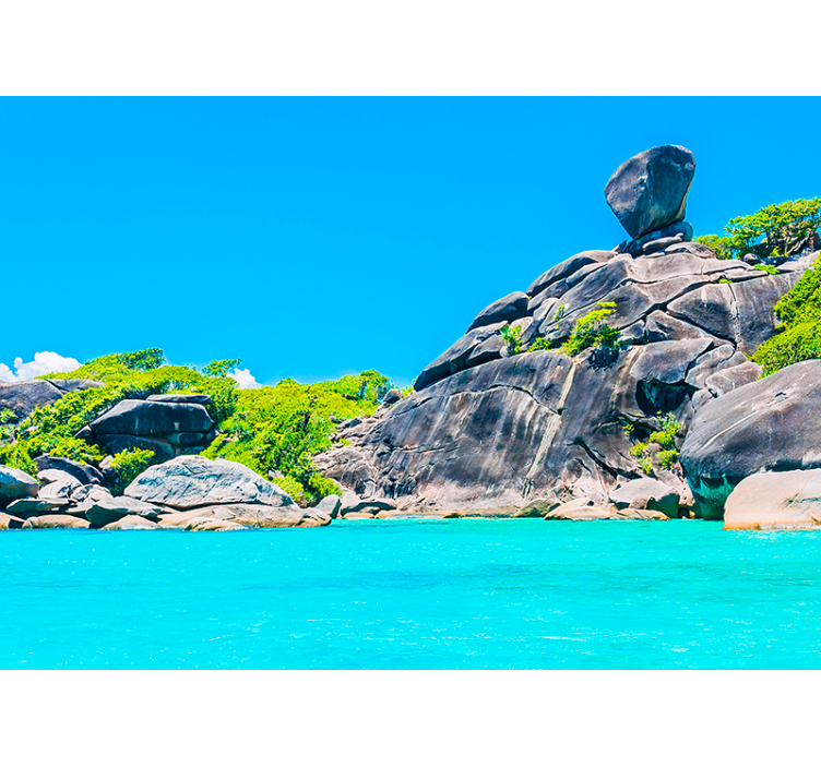 Tapisserie paysage vue sur un panorama côtier tropical - TenStickers