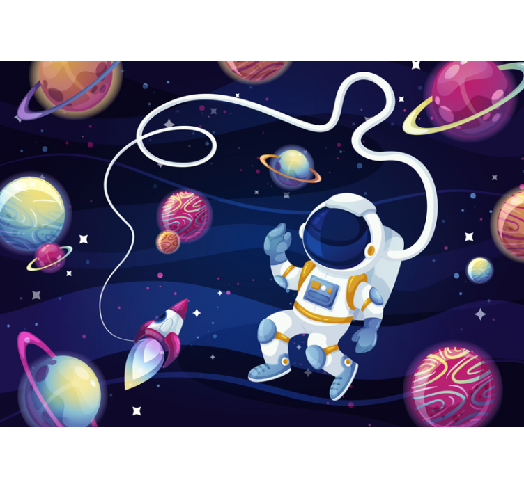 Papier peint enfant astronaute dans l'espace - TenStickers