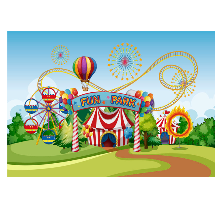 Papier peint enfant parc d'attraction - TenStickers