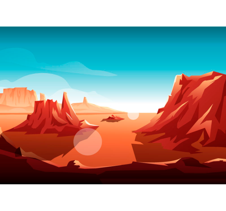 Tapisserie murale enfant désert rouge - TenStickers