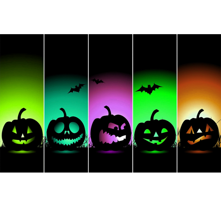 Tapisserie halloween visages de pumpkins d'halloween - TenStickers