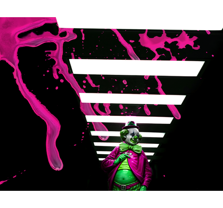 Tapisserie graffiti clown en rose - TenStickers