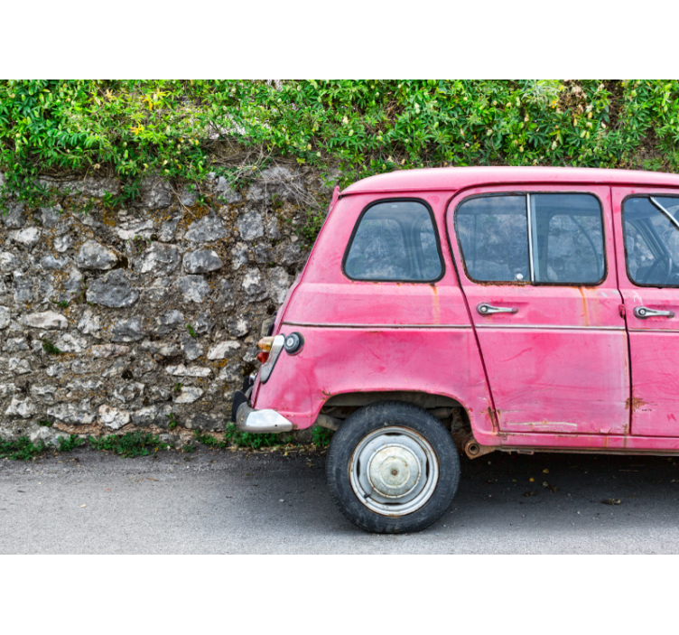 Tapisserie véhicule voiture rose vintage - TenStickers