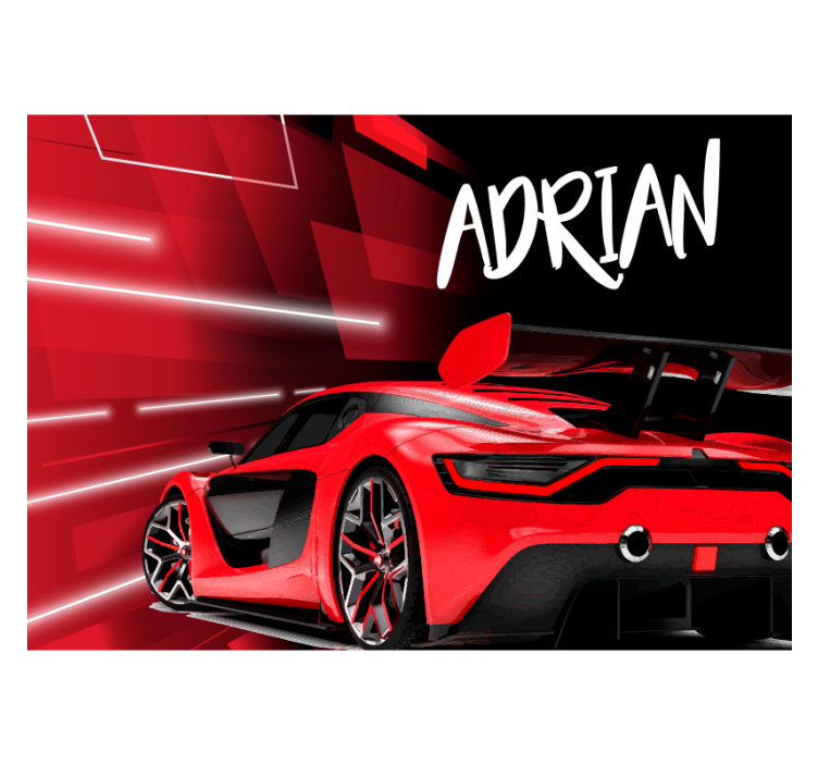 Papier peint chambre ado voiture de sport rouge - TenStickers