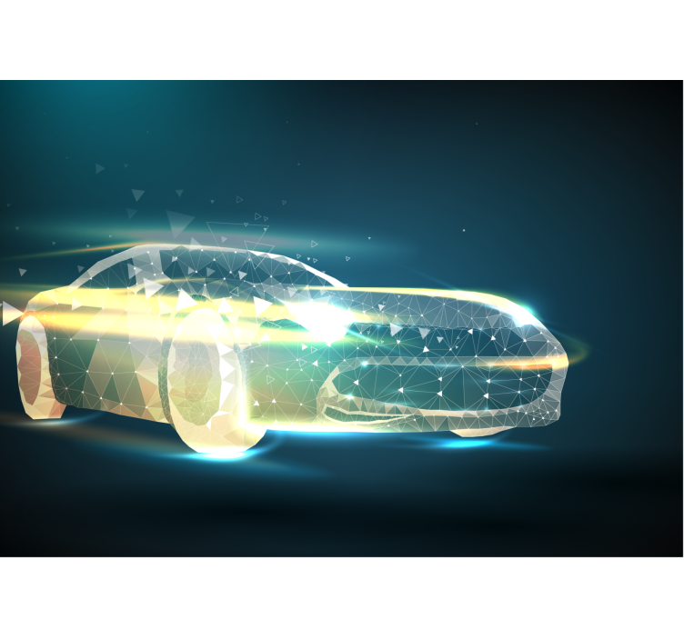 Tapisserie véhicule mouvement géométrique - TenStickers