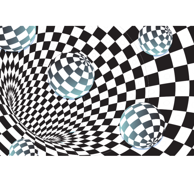 Tapisserie abstraite motif sphères illusoires - TenStickers