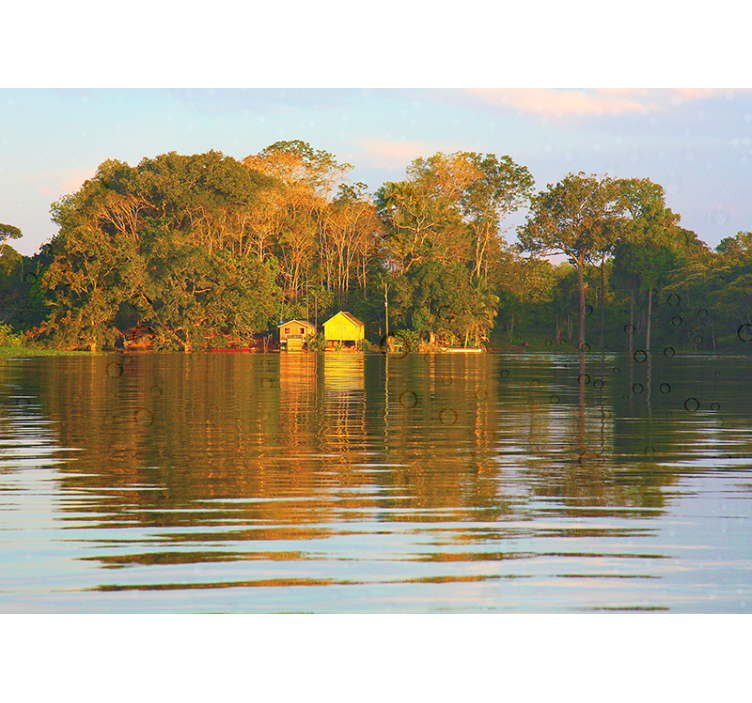 Tapisserie paysage réflexion paisible du panorama aquatique - TenStickers