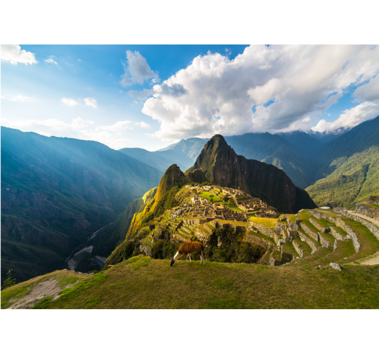 Tapisserie paysage machu picchu panoramique - TenStickers