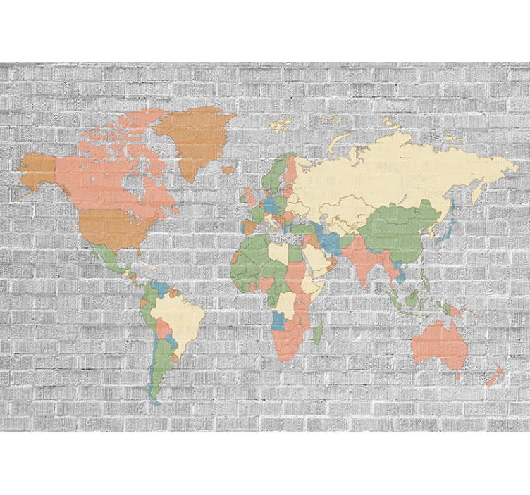 Tapisserie carte du monde atlas mondial étendu - TenStickers