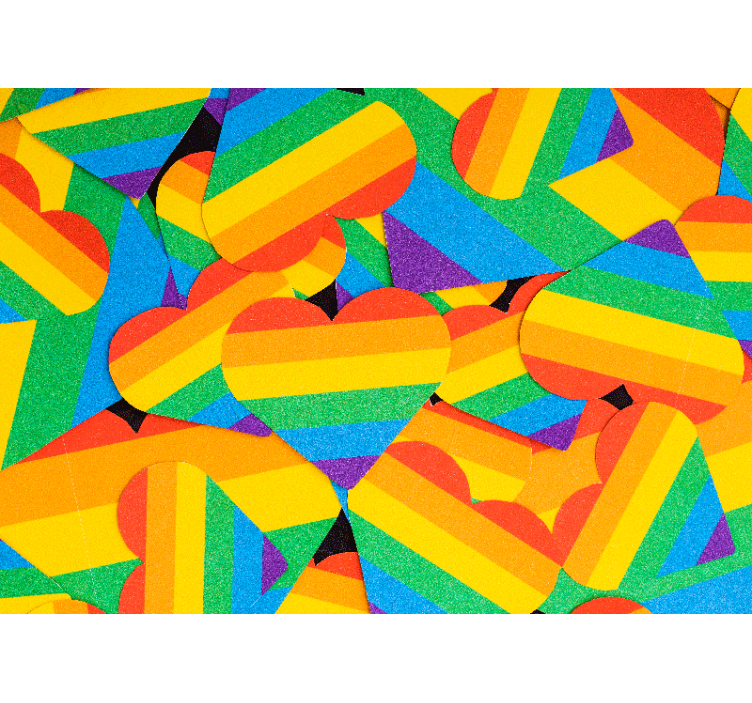 Tapisserie amour motifs de coeurs colorés - TenStickers