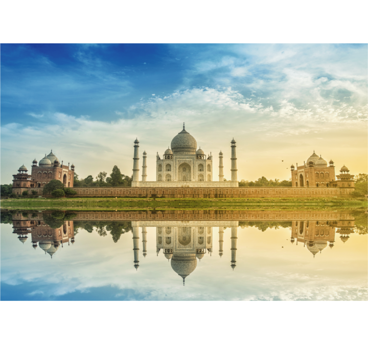 Tapisserie villes et pays reflet du taj mahal - TenStickers