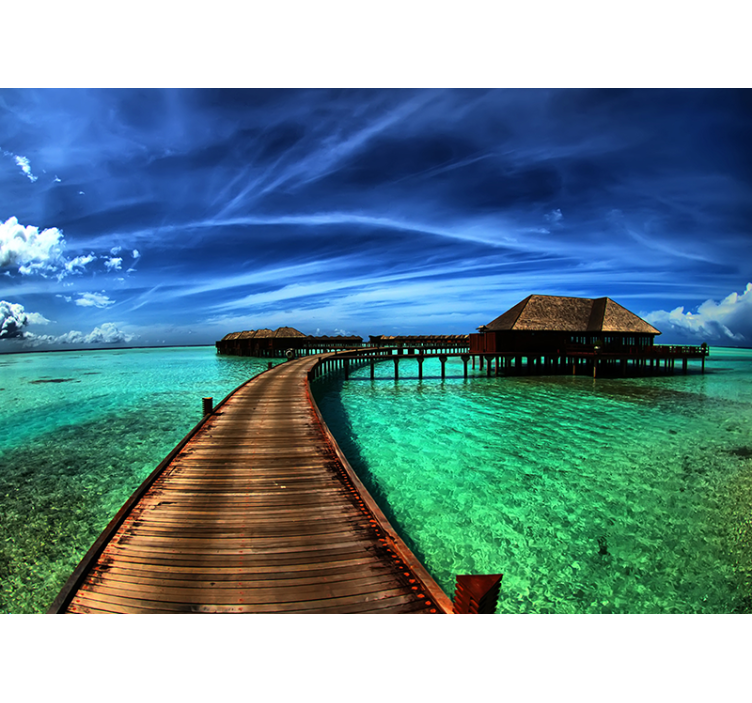 Tapisserie nature scène océanique tropicale - TenStickers