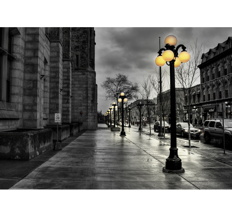 Tapisserie villes et pays scène nocturne urbaine - TenStickers