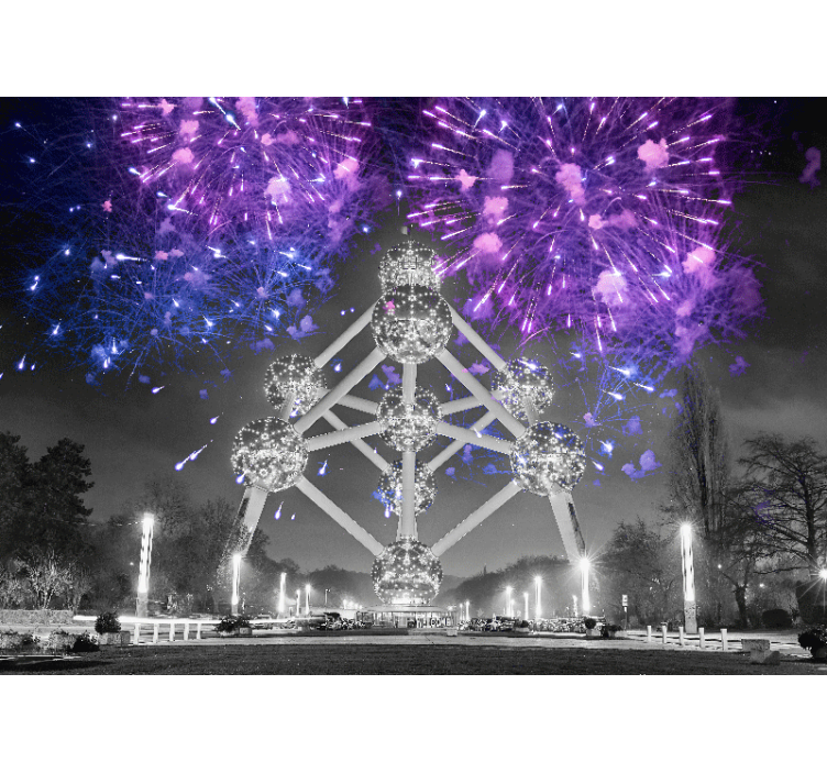 Tapisserie villes et pays feu d'artifice de l'atomium - TenStickers