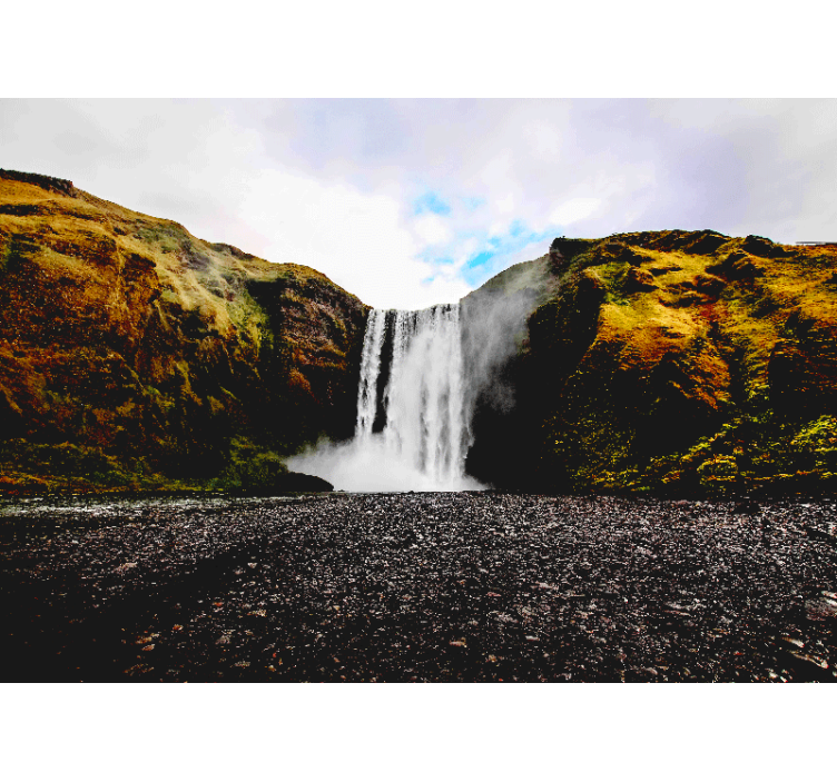 Tapisserie cascade vue de chute d'eau spectaculaire - TenStickers