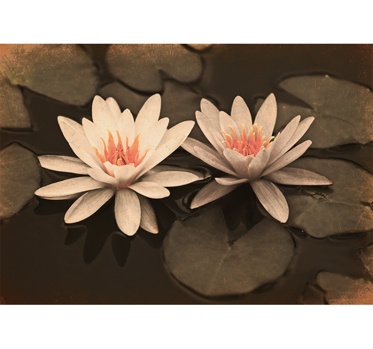 Tapisserie coquelicots paire de fleurs de lotus - TenStickers