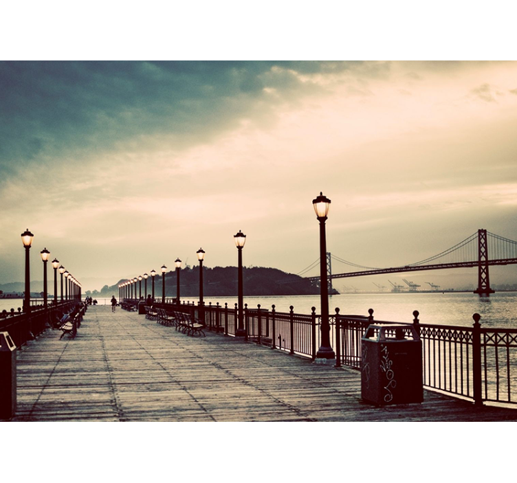 Tapisserie villes et pays vue panoramique sur l'eau - TenStickers