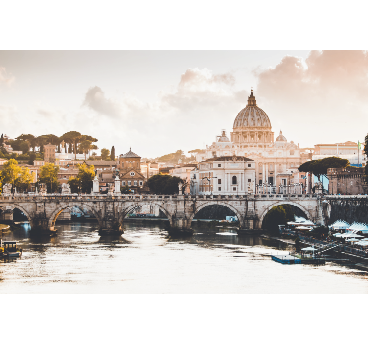 Tapisserie villes et pays architecture romaine historique - TenStickers