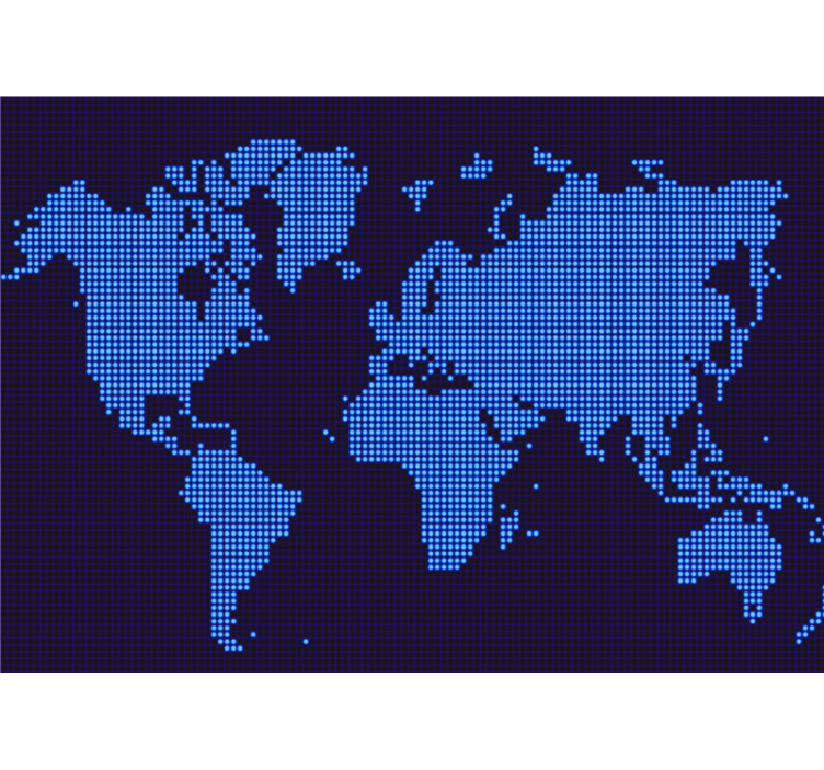 Tapisserie carte du monde pixelisée - TenStickers