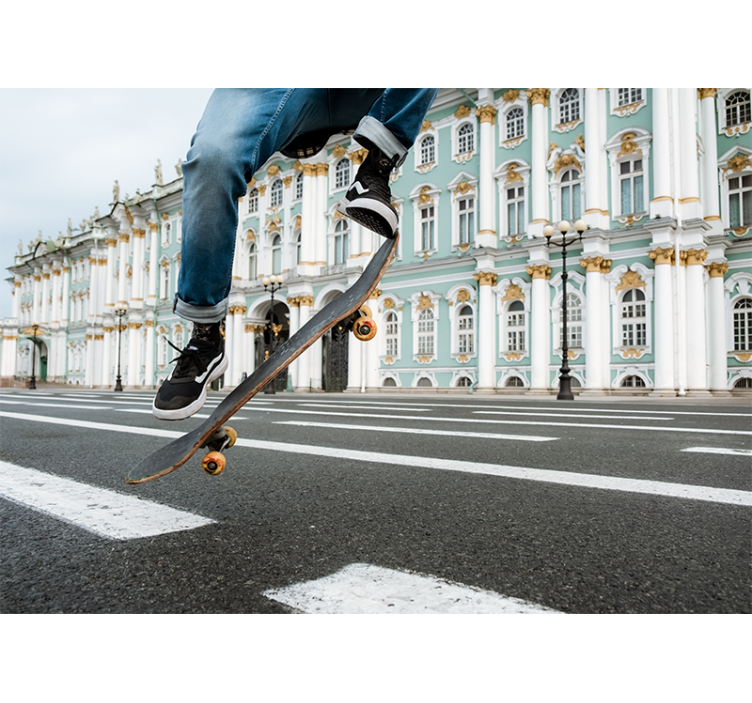 Tapisserie autres villes et de pays skateur en mouvement - TenStickers