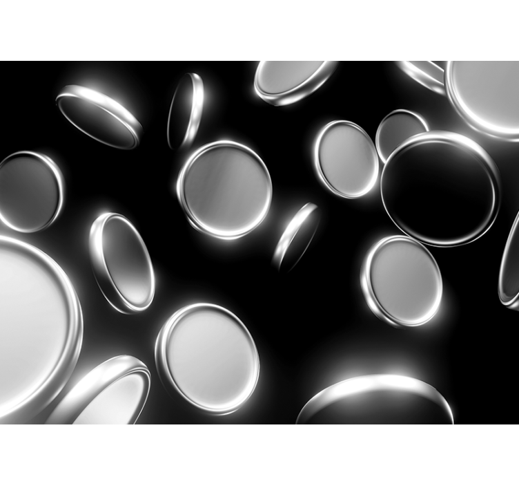 Tapisserie abstraite formes rondes dérivant - TenStickers