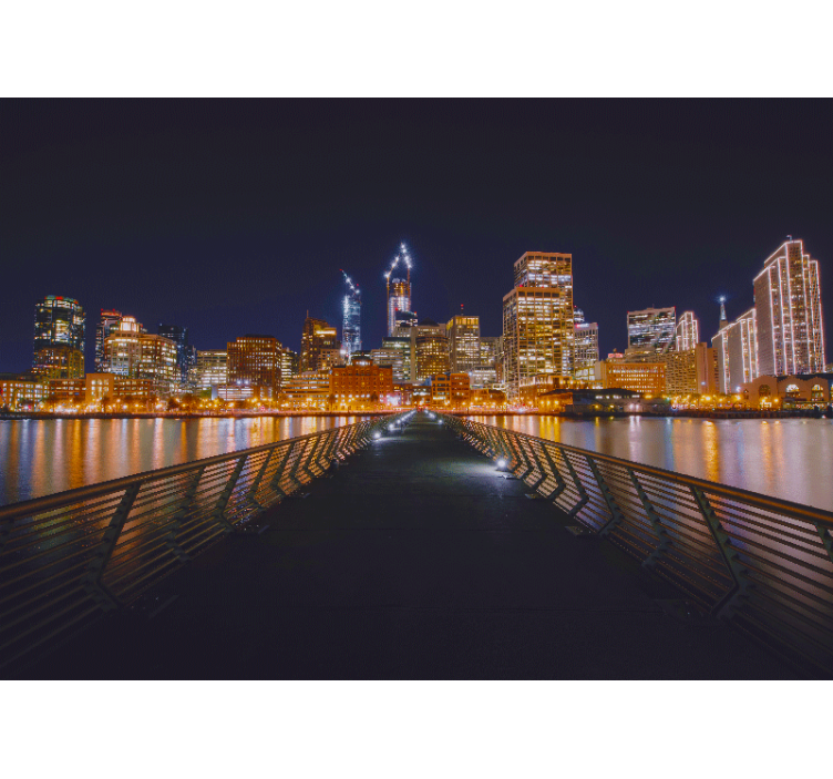 Tapisserie villes et pays reflet de skyline urbaine - TenStickers