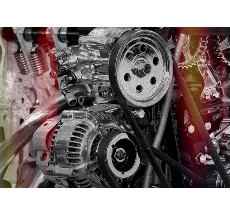 Tapisserie véhicule détails des composants moteur - TenStickers