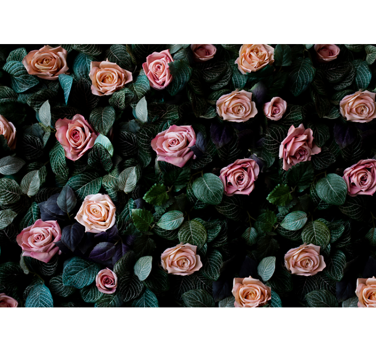 Tapisserie fleur rose romantique florale - TenStickers